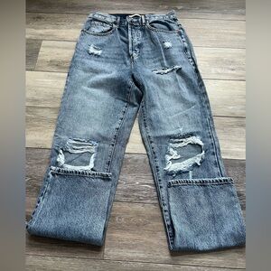 PacSun Pacific Sunwear Distressed Blue Dad Jean